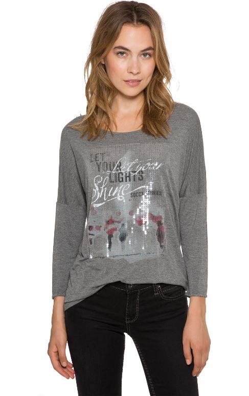 Soccx dámské triko STO-1809-3965 šedá