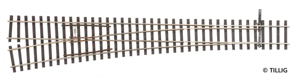 Výhybka levá 12°, EW3 H0 Tillig 85354