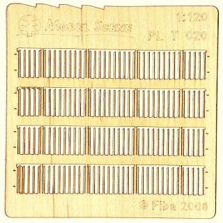 Model Scene Prkenný plot širší prkna šikmý řez