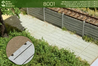 Betonový panel s drážkami 3,5*1,75m H0